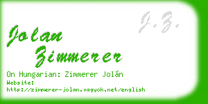 jolan zimmerer business card